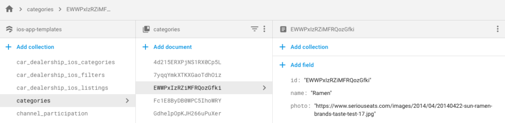 Categories example