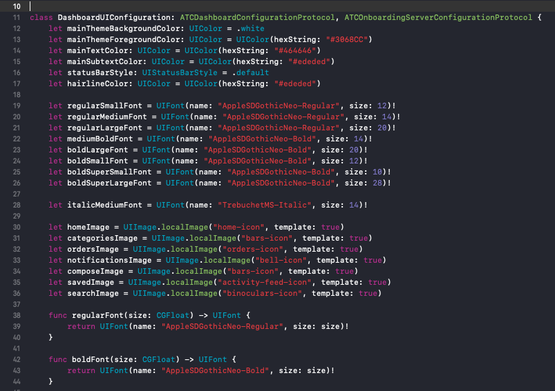 dashboard ui swift