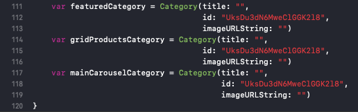 category ids