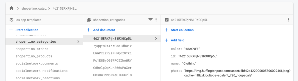Firebase Categories