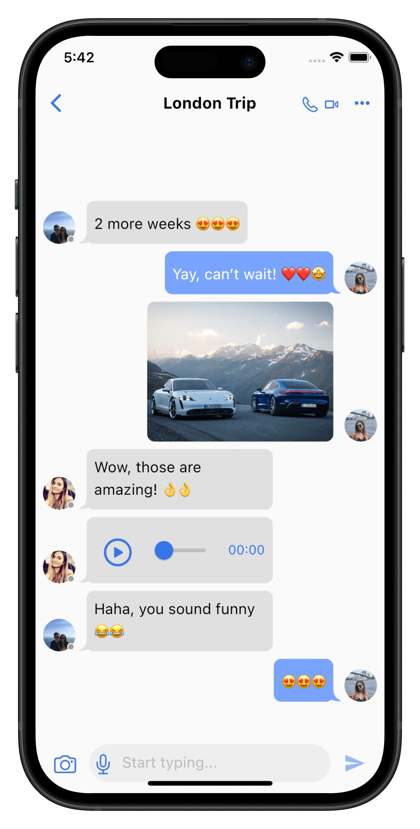 Screenshot of the app