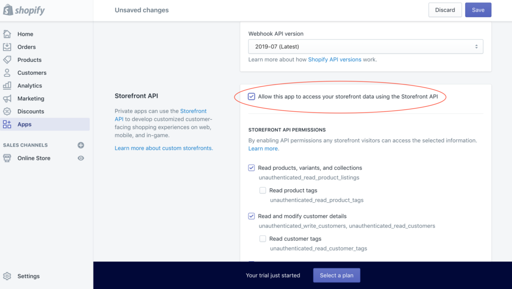 Allow storefront data