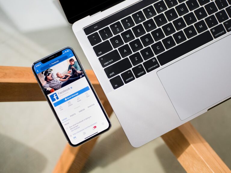 Phone with facebook open