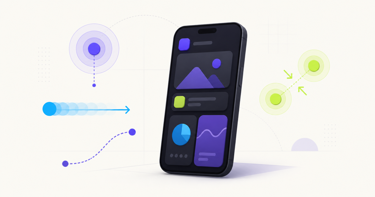 React Native Gesture Handler 3 tap, pan, and pinch gesture illustration
