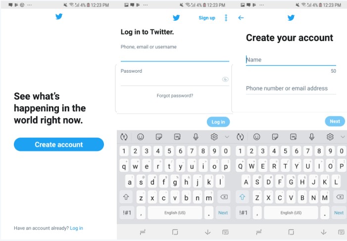 landing screens